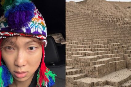 RM de BTS se luce con chullo peruano durante su visita a la Huaca Pucllana en Miraflores